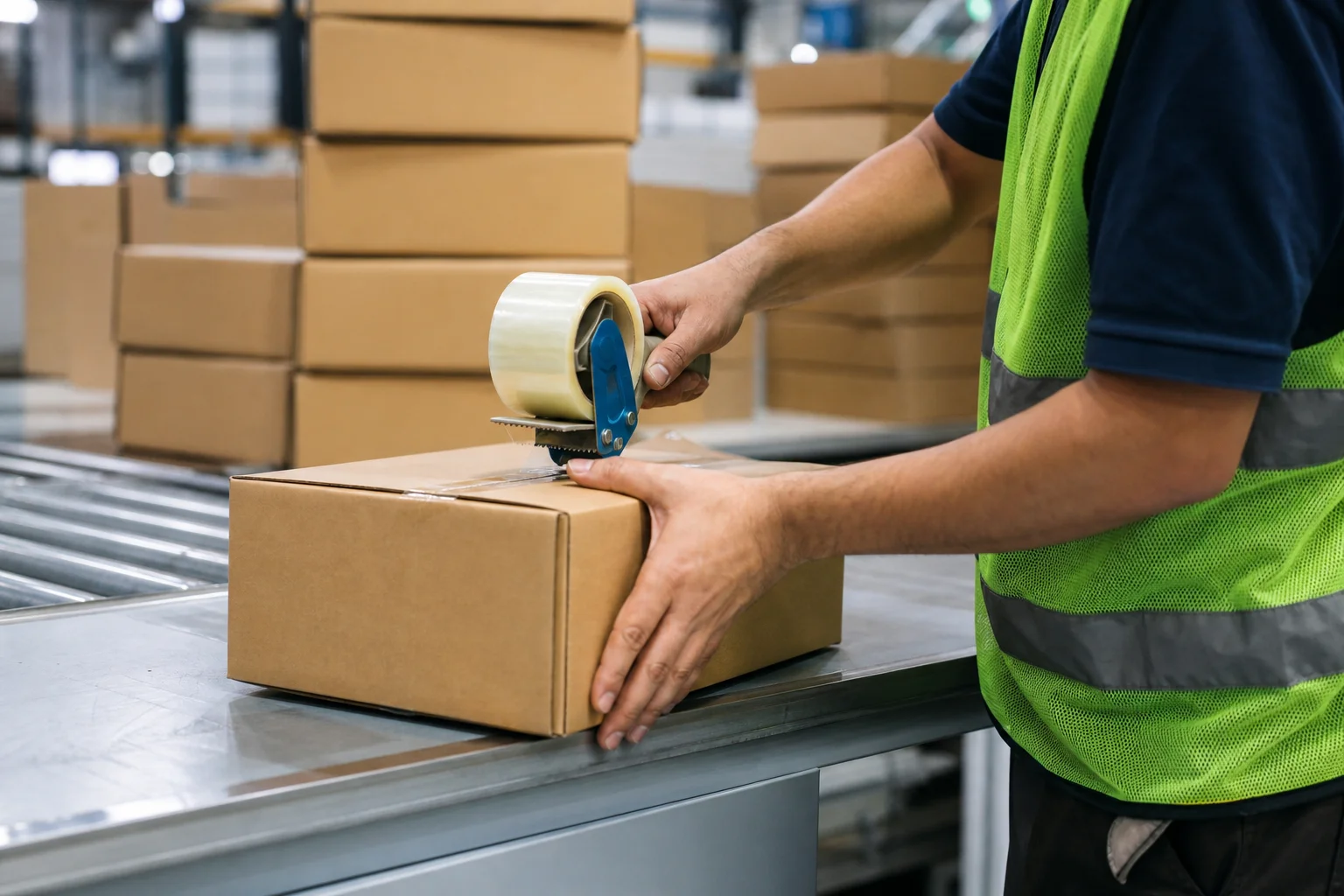 Warehouse pick pack crew boxing DTC orders for shipment