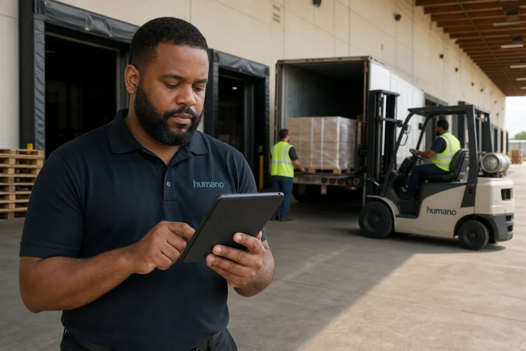 Lumper crew supervisor comparing a national lumper program vs a regional crew provider at a warehouse dock